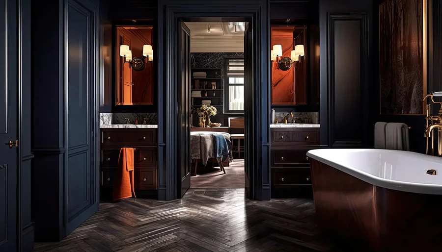 Marble & Brass Master Bathroom — Madison, WI